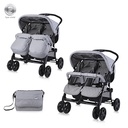 poussette double gris