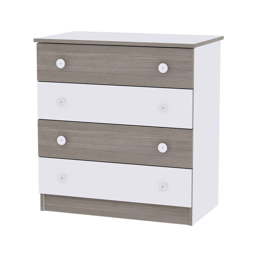 [10170070027] Commode simple Blanc/café
